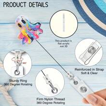 حامل بطاقة الهوية الأكريليك ذو التصميم الرذاذي الملون والحي بشكل شبح ثنائي الأبعاد، مناسب لعيد الهالوين وعشاق الفن والهدايا الإبداعية، اكسسوارات الهالوين | تصميم ممتع | حامل بطاقة الاسم الأكريليك، ديكور الهالوين