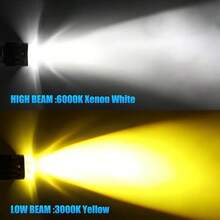 Heyword 1個 H4 LED 機車大燈燈泡 HB2 9003 12V-24V 高/低燈 適用於機車摩托車 LED 大燈燈泡轉換套件 白色 - BA20D-yellow - 查看 4