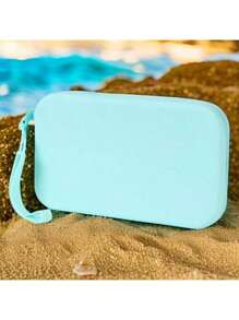 14 colores disponibles, bolsa de cosméticos de silicona lavable de gran capacidad, bolsa de playa, organizador de maquillaje, clutch de playa