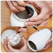 Strumento per ceramica, righello acrilico rotondo per linee di divisione, utensile per incisione e marcatura dell argilla, righello per centratura e ausiliario per tornio