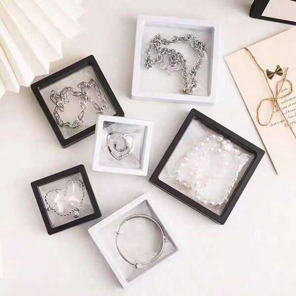 10pcs PE Film Anti-Oxidation Transparent Jewelry Display Box, Anti-Oxidation Jewelry Box, Dust-Proof Jewelry Suspension Storage Box, Anti-Oxidation Small Exquisite Bead Display Box, Multi-Functional Portable Jewelry Storage Box For Business Travel, 3D Photo Album Floating Frame, Used For Pendants, Necklaces, Bracelets, Rings, Coins, Earrings, Pins, Storage Boxes, Anti-Oxidation Bead Treasure Boxes, PE Film Floating 3D Floating Display Boxes For Women Storage Organizer Travel Essentials Back To School Dormitory Storage Fall Decor