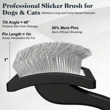 2 Stücke Entwirrbürste für Hunde & Haustier Kamm, Professionelle Hundegrooming Bürste (Goldendoodles, Pudel, Labradoodles) mit extra langen Borsten zum effektiven Entfernen von Knoten, Verfilzungen und Flocken