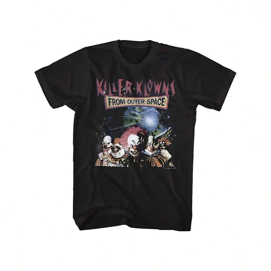 Killer Klowns From Outer Space Shirt, Classic Women's Short Sleeve Tee – Lightweight, Durable, And Ideal For Any Casual Outing – Essential For A Modern Wardrobe - 黑色 - 查看 1