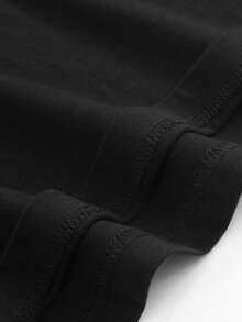RICHFLY Big Head Print Men's Summer Round Neck Short,Streetwear Style,Y2k Style Manfinity Sleeve Casual Cotton Cotton T-Shirt,Halloween - 黑色 - 查看 5
