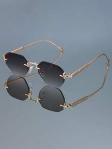 Kính thời trang nam nữ hình thoi không gọng kim loại cổ điển hiện đại, phong cách retro, độc đáo, tiệc tùng, đường phố, sàn diễn catwalk, punk, hoang dã - Nhiều màu - Xem 4