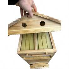 Auto Flowing Beekeeping 3 Box Full Kit 2x Brood 1x Auto Seep Honey Super Beehive Frame WAXED - Màu gỗ nguyên bản - Xem 4