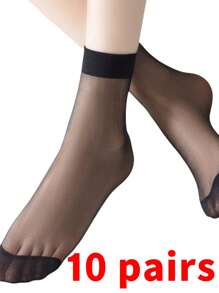 5/10/20/30 Pares de Meias Soquete de Cor Sólida, Uso Casual para o Dia a Dia e em Casa