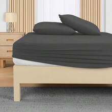 "40cm Extra Deep Pocket Fitted Sheet - Premium Soft Microfiber, Snug Fit For Thick Mattresses" - CHARCOAL01 - View 6