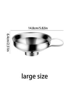 1pc Small Funnels, Stainless Steel Mini Metal Food Funnel, Long Handle Funnel, Perfume Packaging Funnel, Metal Oil Liquid Funnels, Stainless Steel Kitchen Funnel ,With Handle Cooking Funnel, Oil Funnel, Kitchen Funnel, Kitchen Gadgets, It Can Transfer Canned Edible Oil, Juice, Essential Oil, Beans, Salt, Soy Sauce, Red Wine And More,