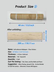 1 rollo de baldosas autoadhesivas de suelo con patrón de madera minimalista, rollo de papel tapiz, rollos de suelo de vinilo reforzado. Baldosas de suelo autoadhesivas impermeables, resistentes al desgaste y antideslizantes. Papel tapiz/pegatinas de suelo autoadhesivas. Pegatinas de pared de decoración occidental, papel tapiz autoadhesivo, decoración de pared. Decoración de habitación para cocina, baño, sala de estar, dormitorio, decoración de cocina, oficina, decoración del hogar. Papel tapiz de pared decorativo, baldosas de suelo autoadhesivas, baldosas de suelo autoadhesivas