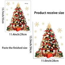 Naklejki samoprzylepne w kształcie choinki, dekoracje do domu, świąteczne naklejki na szyby sklepowe