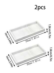 2 件白色大理石硅胶浴室托盘装饰性矩形储物托盘，浴室托盘，客厅，浴室和装饰性户外托盘，易于清洁存储，有效整理物品 - 彩色 - 查看 15