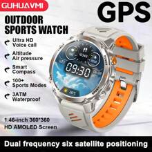 GUHUAVMI 2025 New Men's Outdoor GPS Sports Smartwatch, GPS+Beidou Dual Frequency Positioning, LED Flashlight, 3ATM Waterproof Watch, Alloy Body, 540mAh Battery, Multi-Color Strap, Wireless Call, Voice Assistant, Reminder Function, GPS Tracking, 100+Sport Mode, Compass, Altitude And Air Pressure, Fitness Tracker Bracelet, Women's Outdoor Sport Smart Watch, For Android IOS - Multicolor - View 14