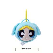 THE POWERPUFF GIRLS 8cm Powerpuff Girls Plush Hanging Ornament, Cute Round Rabbit, Dog, Bear Stuffed Animal Keychains, Birthday Gift