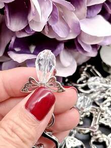 30pcs Angel Wing Pendant Keychains, Suitable For Baptism Gifts, Party Favors, Birthday Gifts, Souvenirs,Christening Favors,Baby Shower Guest Gifts - White - 30 Pieces - View 5