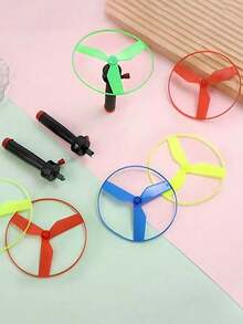 1/3/5个随机颜色塑料拉绳UFO飞盘，儿童户外玩具，发射器，新年/万圣节/感恩节/圣诞节/生日礼物，派对小礼物，减压玩具，室内/室外（颜色随机），斋月礼物，复活节礼物，愚人节礼物，情人节礼物，儿童节礼物，返校季礼物 - 彩色 - 查看 5