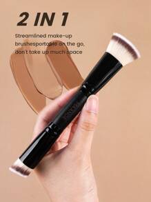 MAANGE 2/4/5Pcs Professional Facial Double-Ended Makeup Brush Set With Paper Box,Bevel&Taper Foundation Brush Contour Brush Blush Brush Powder Brush Eyeshadow Brush Concealer Brush Highlight Brush Smudge Brush,Makeup Tools With Soft Fiber For Easy To Carrying,Set For Travel,Gift For Women&Girls