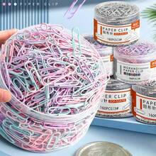 100pcs/Box Colorful Metal Paper Clips, Office Supplies - Multicolor - View 4