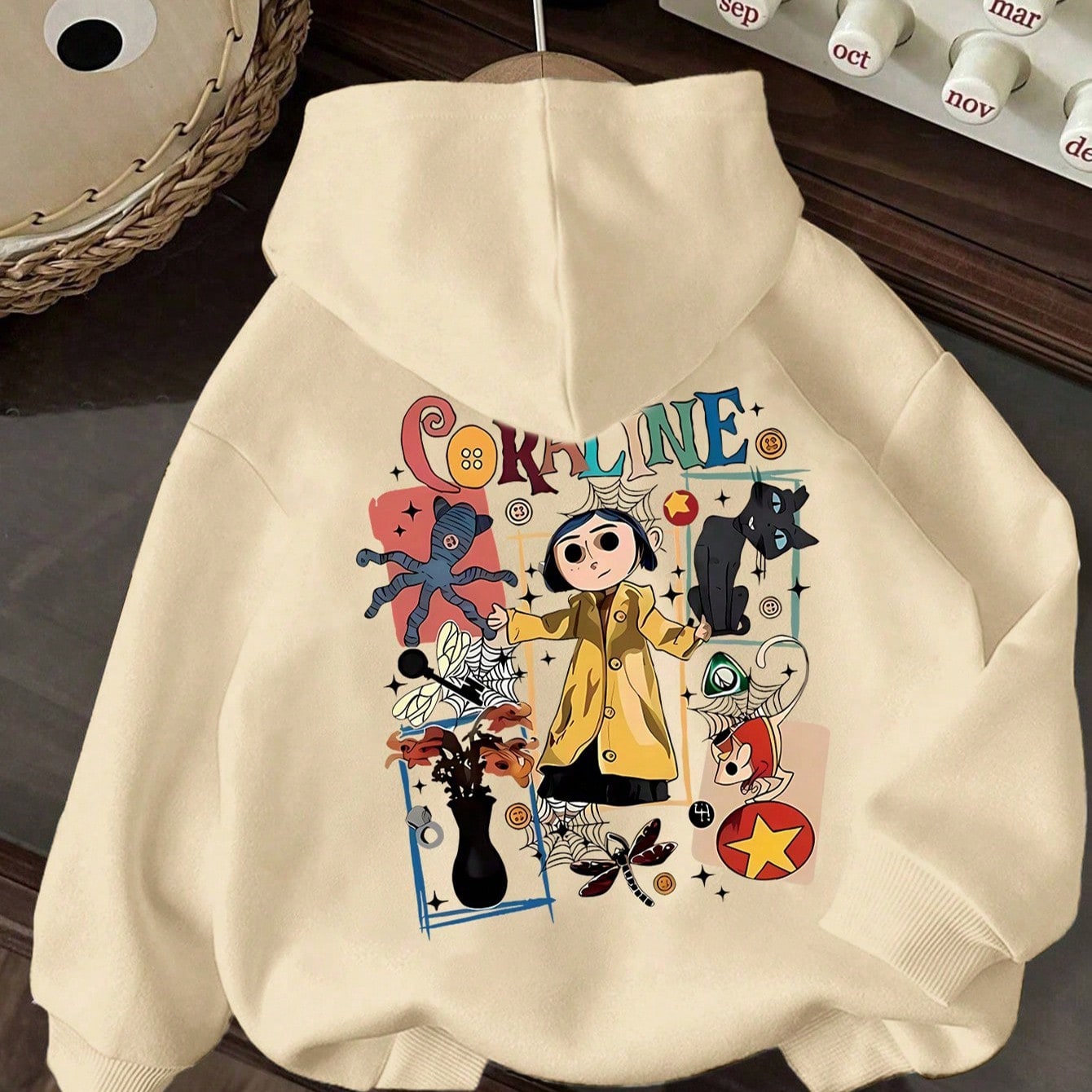 Pieza Sudadera con capucha con estampado para niñas/adolescentes, cómoda, de moda, nueva para otoño/invierno