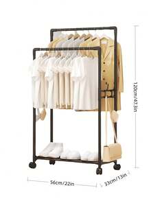1 Piece Of Simple Coat Rack, Independent Movable Hanger, Bedroom Storage Rack, Multi-Functional Rack For Clothes And Shoes, Suitable For Foyer, Bedroom, Living Room Side, Corridor End, Balcony, Terrace,Bedroom Decor,Coat Rack, Decorative Home - Multicolor - View 11