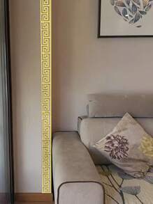 OUTANA 12-Piece Acrylic Home Decor Cutout 3D Mirror Wall Decals Shatterproof Self-Adhesive Wall Trim And Corner Decor Ideal For Bedroom, Living Room, Bathroom, Kitchen, And TV Background Wall Decor - Gold - View 7