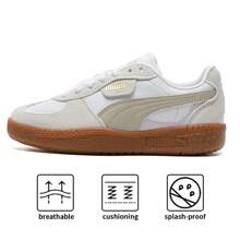 Puma 运动鞋 - 绒面革和皮革拼接鞋面，侧面金箔标志，女士户外和运动休闲鞋，397727-02