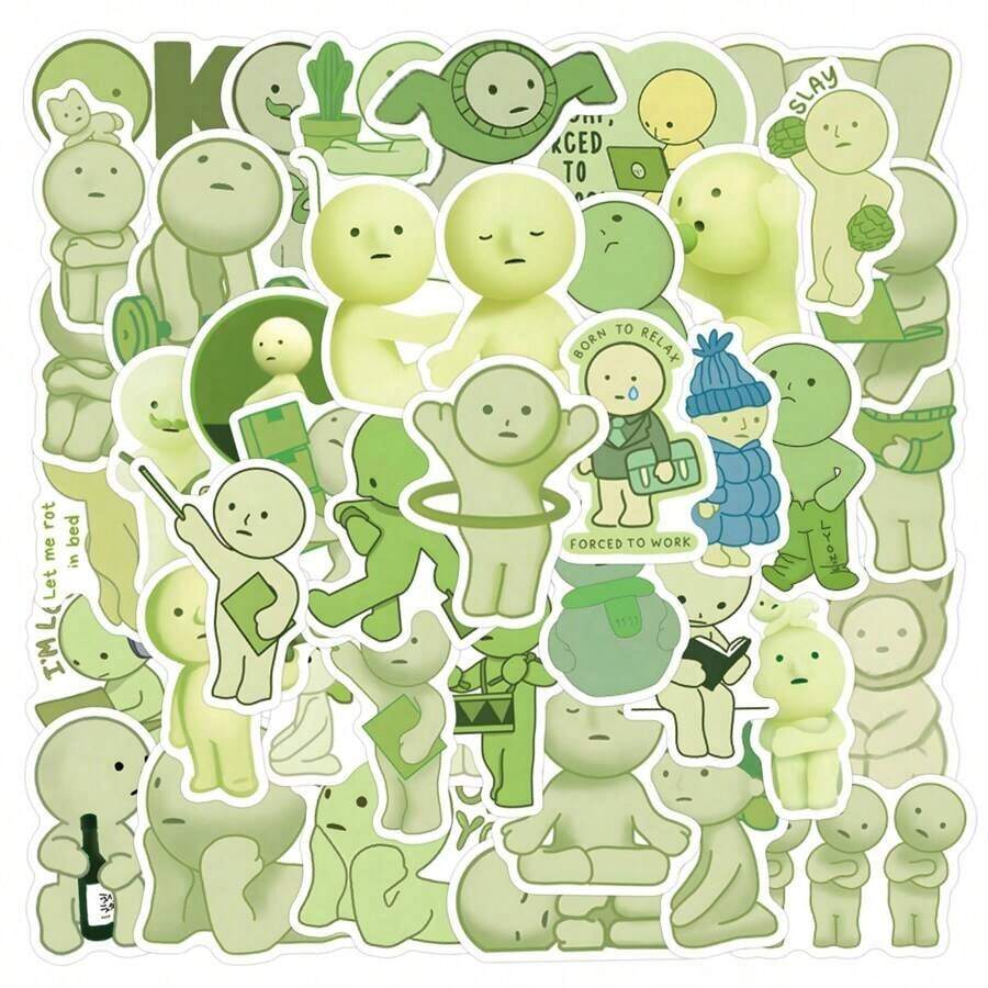 55PCS  Stickers Aesthetic Vinyl Stickers Decals Scrapbook, Journaling, Laptop, Bumper, Skateboard, Water Bottles, Computer, Phone Back To School - Nhiều màu - Xem 1