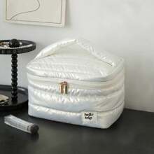 1 pieza Bolsa de cosméticos grande y portátil de patrón de nube suave, bolsa de aseo de alta calidad para llevar en la mano, con estilo bohemio, para vacaciones en la playa, baño, colección de dormitorio, gran capacidad