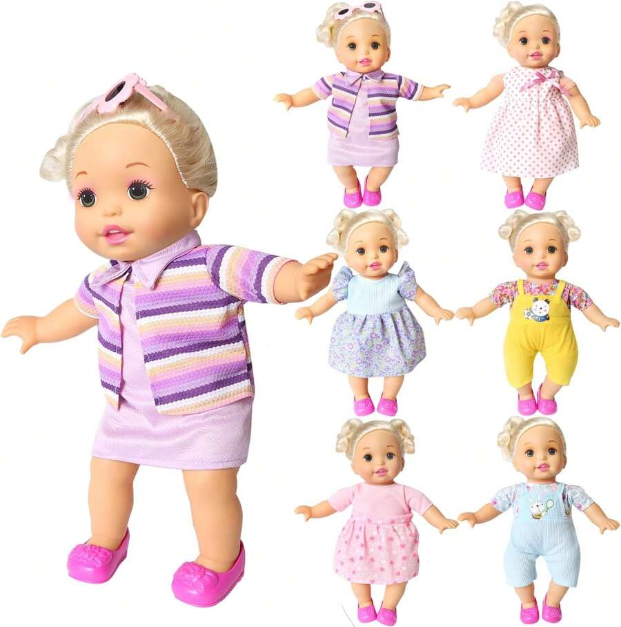 BOBO Clothes Set Of 6 12-14-16 Inch Alive Lovely Clothes Dress Outfits Costumes Dolly Pretty Cloth Girl Birthday (16) - 1 - 查看 1
