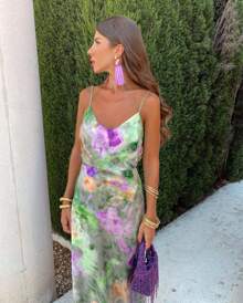 2023 European And American Autumn Dress Suit Women's Long Skirt Beach Skirt Suspender Skirt Long Foreign Trade Women's Polyester Clothing