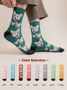 1 par de calcetines con estampado de cara personalizable "Pon cualquier cara en los calcetines" Calcetines divertidos de tripulación con estampado de cara para mujeres, calcetines personalizados con fotografía con hombres apuestos, mujeres hermosas, mascotas, perros y gatos, regalo único para el Día de San Valentín y cumpleaños - Perrito, Gato, Gatitos Adorables, Contraídos, Divertidos, Cálidos - Personalizados, Únicos, Regalos personalizados para hombres/mujeres Regalos ideales para él, novio, amigos - Dormitorio, para bodas, para días festivos, para aniversarios, para cumpleaños