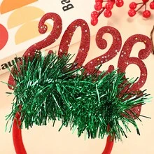 4 Stück 2026 Weihnachts-Haarreif Dekorationen, kreative Kopfbedeckung für Weihnachtsparty, Silvesterparty, Fotorequisiten, Weihnachtsdekorationen - Verschiedenfarbig - Übersicht 4