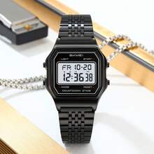 Skmei SKMEI 2465 Luxury Man Digital Watch Clear Stainless Steel Band Rectangle Digital Display Small Business Wristwatch