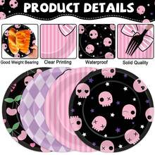 10 Stücke/20 Stücke/40 Stücke/50 Stücke/Set, Kawaii Party Dekoration süße Anime Pappteller Animations-Thema Geschirr Set, Cartoon Pappteller in süßen rosa und lila Farben, ideal für Taufe, Geburtstag und andere Partys, 7 Zoll Teller