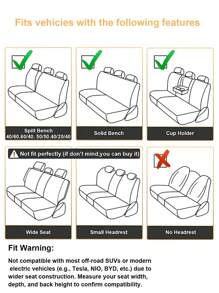9pcs Car Seat Covers Set, All Season Universal Fit - Jacquard Embossed Non-Slip Polyester Fabric, Fit For Front & Rear Seats - Easy Installation And Cleaning - Suitable For Various Car Models Including Sedans, SUVs, Etc. - Provides Comprehensive Protection For Your Car Interior - Comfortable Driving Experience, All-Season Car Seat Cover Set
