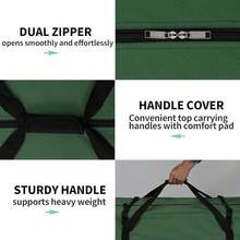 AerWo Bolsa de almacenamiento para árbol de Navidad artificial, tamaño grande, se adapta a árboles de Navidad desarmados de hasta 8 pies, resistente bolsa de árbol de Navidad con asas reforzadas duraderas (50" x 20" x 15") - Verde - Ver 3