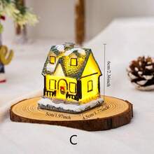 قطعة واحدة من زينة عيد الميلاد من الراتنج، زخرفة منزل الثلج المضيء، منظر طبيعي مصغر لعيد الميلاد، مناسب لديكور المنزل في الشتاء واحتفالات العطلات، حفلات الأعياد، حفلات عيد الميلاد، ديكور هالوين، ديكور العطلات، ديكور الأعياد، هدايا الحفلات، ديكور حفلة عيد الميلاد الممتعة، عيد ميلاد سعيد، السنة الجديدة سعيدة، ديكور عيد الميلاد، هدية عيد الميلاد المثالية للأصدقاء