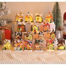 قطعة واحدة من زينة عيد الميلاد من الراتنج، زخرفة منزل الثلج المضيء، منظر طبيعي مصغر لعيد الميلاد، مناسب لديكور المنزل في الشتاء واحتفالات العطلات، حفلات الأعياد، حفلات عيد الميلاد، ديكور هالوين، ديكور العطلات، ديكور الأعياد، هدايا الحفلات، ديكور حفلة عيد الميلاد الممتعة، عيد ميلاد سعيد، السنة الجديدة سعيدة، ديكور عيد الميلاد، هدية عيد الميلاد المثالية للأصدقاء