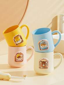 1 peça de copo de banheiro para casal, copo de enxágue de escova de dentes antiqueda com desenho animado fofo, copo de escova de dentes doméstico unissex simples