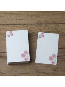 20张/套圆角空白DIY绘画卡、厚纸板贺卡、花卉图案卡、白卡纸礼品卡、手写祝福卡 - 彩色 - 查看 23