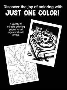 (80pages/270g>Ama 212g)Mindful Monochrome Coloring Book For Adults & Kids | Featuring Relaxing Illustrations And Designs | One Color Relaxing Designs For Stress Relief & Art Therapy | Back To School Supplies, Thanksgiving, Anxiety Relief Gift For Women & Teens​ | Don't Stick To Just One Color-Try Other Color Combinations! - Multicolor - View 9