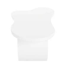 Modern Cloud Coffee Table With 1.5" Thick Tabletop, Cream Style Irregular End Table With Curved Legs, Unique Design Accent Table With Round Edge For Living Room, Apartment, White