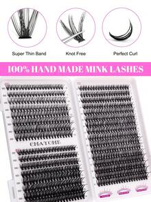 640片D型卷翘自然款假睫毛,10D+20D+30D/30D+40D+5D混合套装,浓密黑色,适合新手,高密度睫毛册,合成经典款睫毛,持久耐用,适合日常、派对、婚礼、圣诞节、音乐节妆容,睫毛簇,单根假睫毛 - D - 查看 12