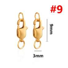 1/10 Pcs 304 Stainless Steel 18k Gold-Plated Rectangular Buckle Fishtail Buckle Spring Buckle Double Loop Lobster Clasp, Women's Stainless Steel Jewelry Lobster Clasp DIY Bracelet Necklace Connecting Clasp Buckle Head Accessories