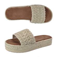 Sandals For Women Wedge Bohemian Slide Lightweight Summer Beach Shoes - 芥末黃 - 查看 7