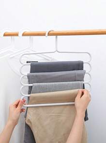 5/3/1 pezzo Portapantaloni a 5 ripiani salvaspazio, organizer multifunzionale per armadio, appendiabiti in plastica per pantaloni, organizer per armadio per pantaloni, jeans, gonne, sciarpe, camera da letto e asciugatura sul balcone, accessorio per la decorazione della casa, adatto per pantaloni, gonne, sciarpe, conservazione domestica, decorazione della casa, regalo per la Festa del Papà