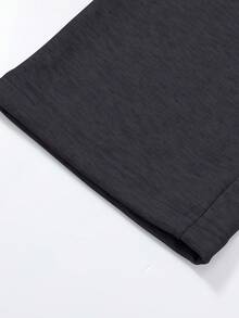 男士针织直筒裤，轻便百搭，夏季百搭休闲运动裤 - 深灰色 - 查看 4