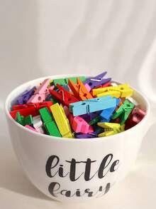 20件/30件40件彩色木夹DIY装饰照片夹木制照片夹衣服夹小号彩色木制装饰封口夹，衣夹