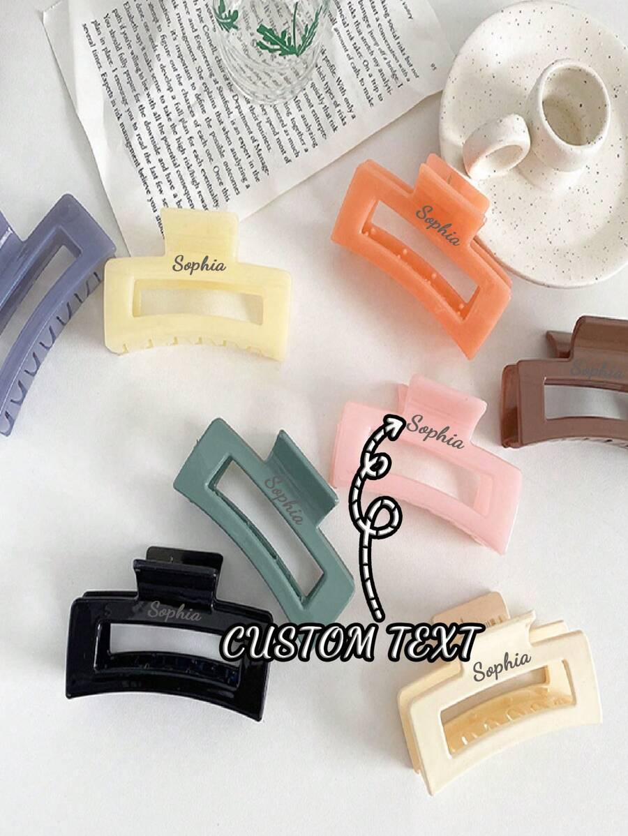Personalized Custom Text Hair Clip Hair Claw Hairpin Personalized Name Number Hair Clip Letter Female Girl - Multicolor - View 1