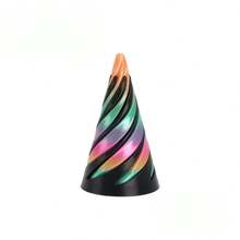 3Pcs Multi-Size Reversible Spiral Cone 3D Printed Anxiety Relief Fidget Toy,Decompression 3D Printed Double-Sided Spiral Cone - Colorful Gradient Structure, 1/2/5/10/20Pcs,Suitable As Halloween And Christmas Gifts, Metal Fiber Structure,Fidget Toys,Fidget,Sensory Toys